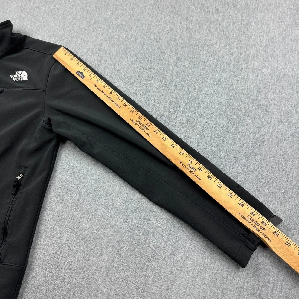 The North Face Jacket Men Medium Black Apex Windwall Fleece Lined Softshell FLAW